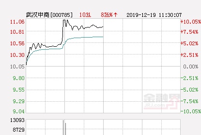 快讯：武汉中商涨停 报于11.06元