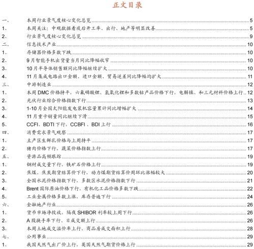 行业景气观察：航空出行边际修复，工业金属等价格继续上行