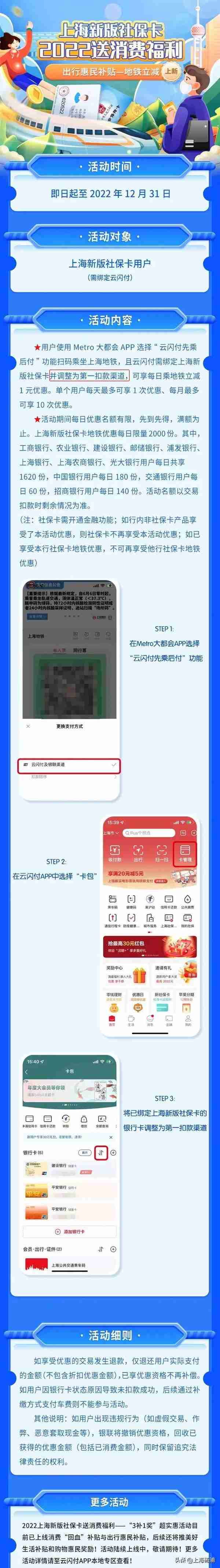 乘地铁每天立减1元！上海新版社保卡福利上新啦！