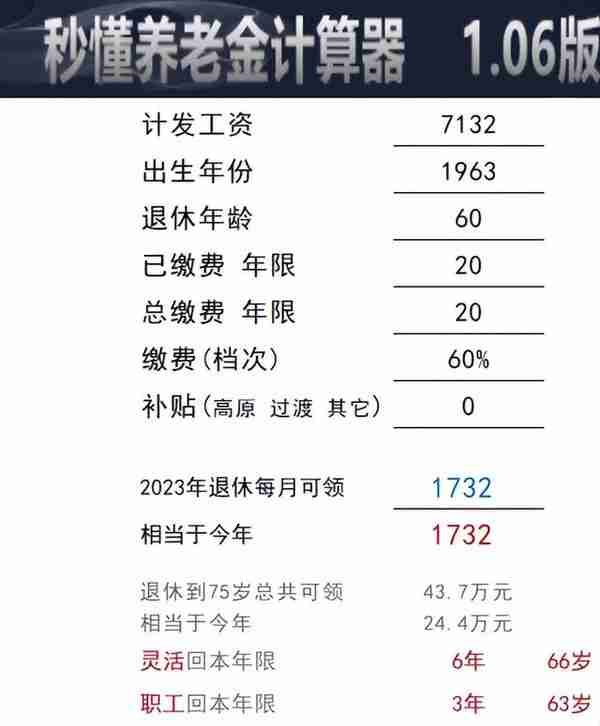 湖南徐姐社保缴费30年，缴费档次70%档，退休工资到手每月2372元