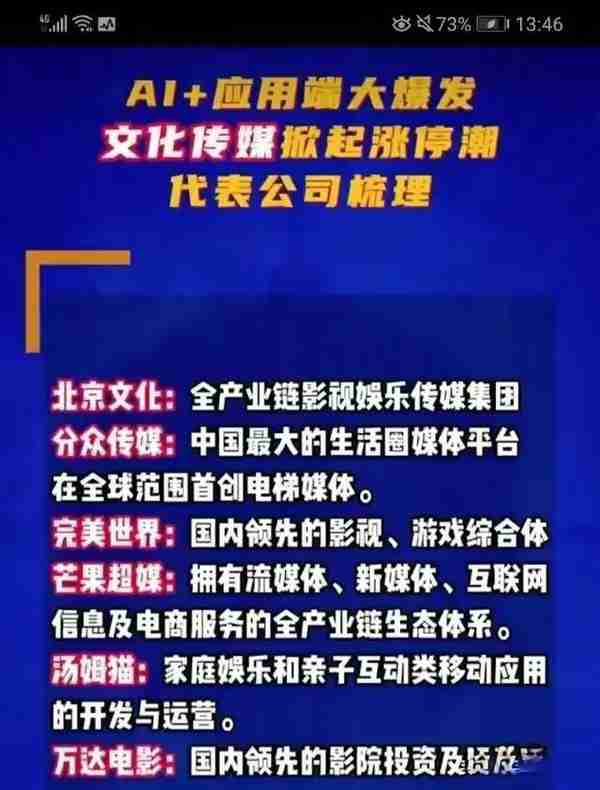 文化传媒+游戏概念股名单大梳理，有望延续主升浪，请收好