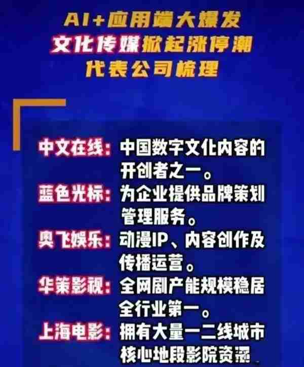 文化传媒+游戏概念股名单大梳理，有望延续主升浪，请收好