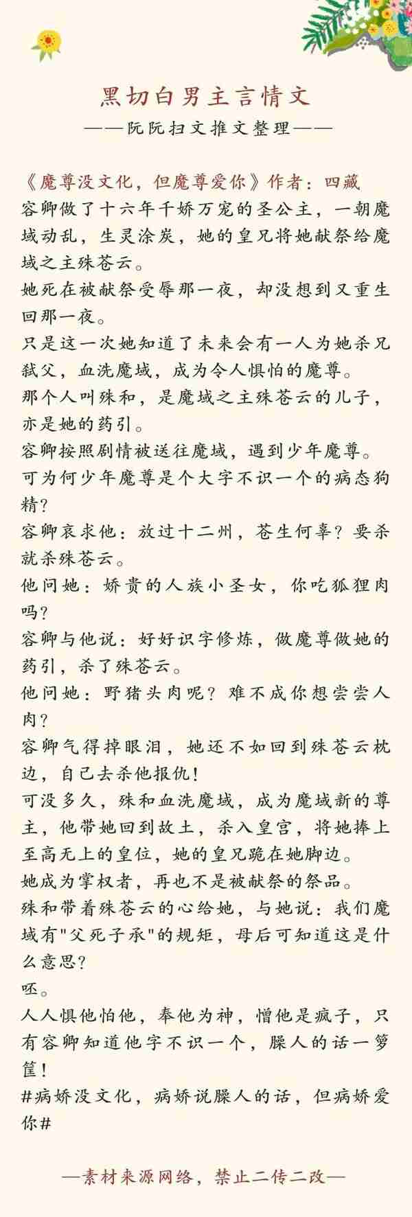 黑切白反差感男主言情文｜小说推荐